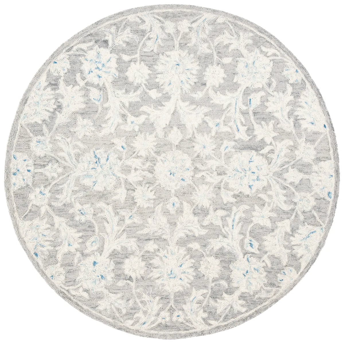 Safavieh Micro-Loop 5'-0" x 5'-0" Rug in Grey / Ivory