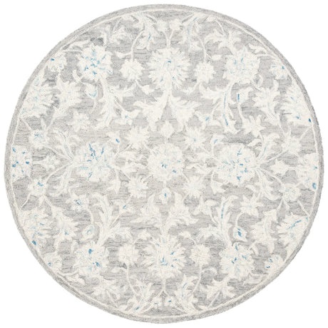 Safavieh Micro-Loop 5'-0" x 5'-0" Rug in Grey / Ivory