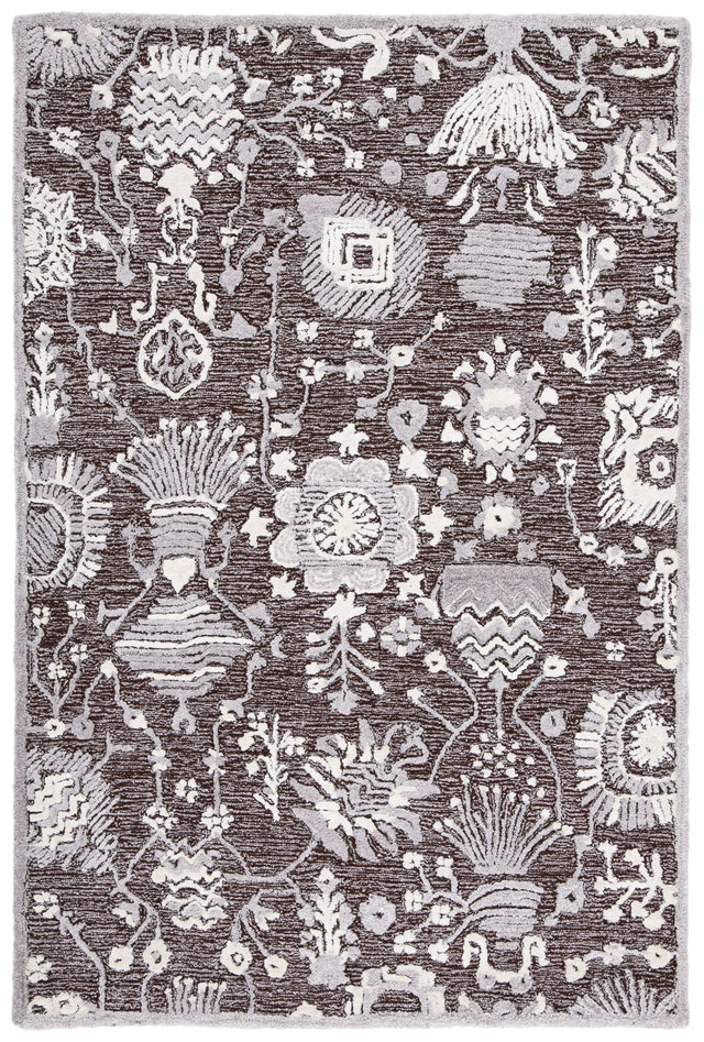Safavieh Glamour 4'-0" x 6'-0" Rug in Dark Brown / Ivory