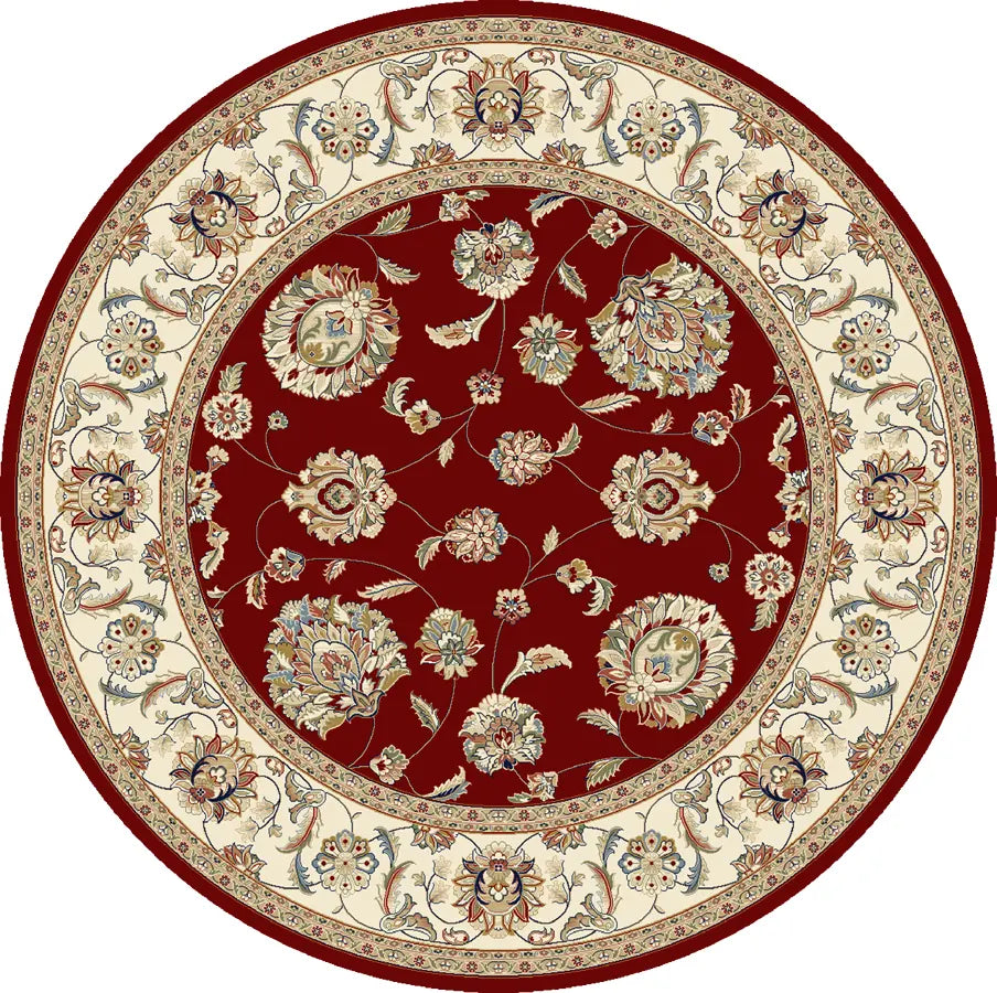 Dynamic Rugs Ancient Garden 57365 Red / Ivory Rugs - Round