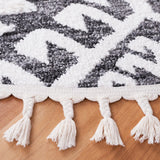 Safavieh Moroccan Tassel Shag 6'-7" x 6'-7" Rug in Dark Grey / Ivory