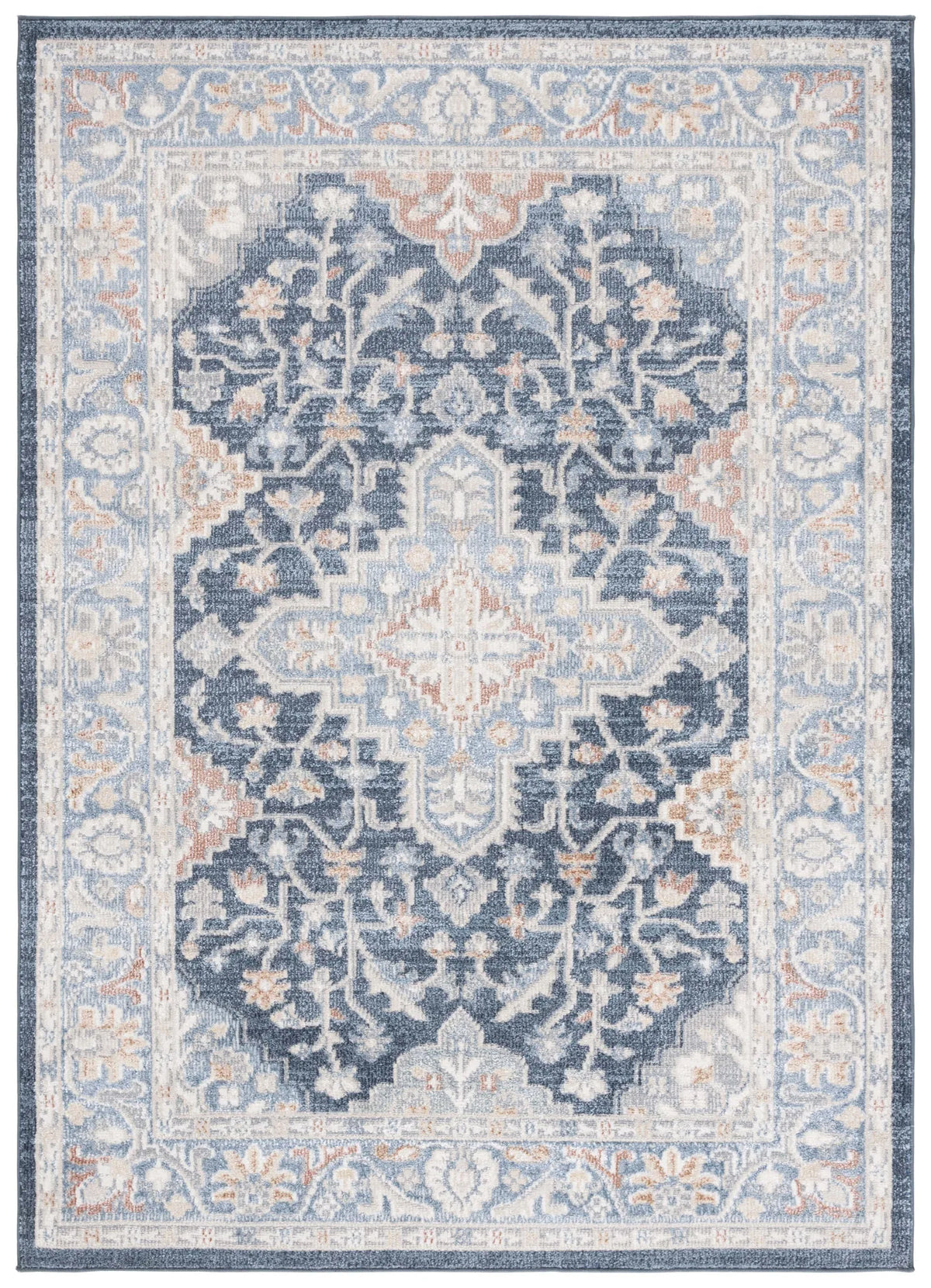 Safavieh Blair Washable 4'-0" x 6'-0" Rug in Navy / Blue