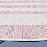 Safavieh Courtyard 6'-7" x 6'-7" Rug in Ivory / Soft Pink