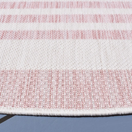 Safavieh Courtyard 6'-7" x 6'-7" Rug in Ivory / Soft Pink