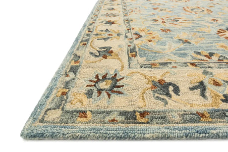 Loloi Victoria Vk-18 Lt. Blue / Natural Rugs - rug corner