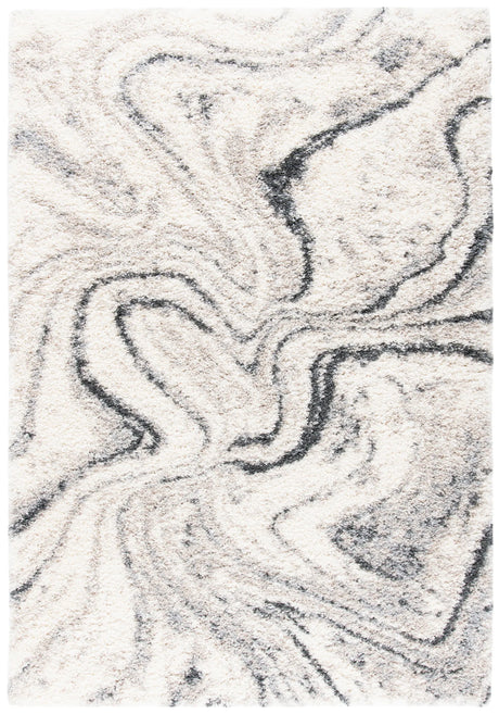 Safavieh Fontana Shag  800 4'-0" x 6'-0" Rug in Ivory / Grey