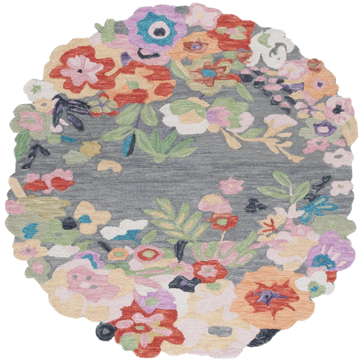 Safavieh Jardin 6'-0" x 6'-0" Rug in Grey / Pink