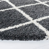 Safavieh Hudson Shag 7'-0" x 7'-0" Rug in Dark Grey / Ivory