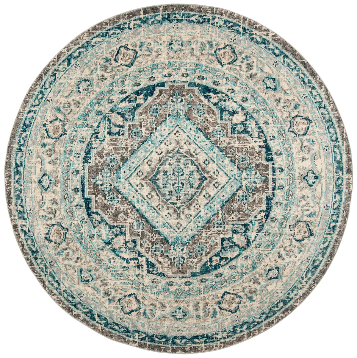Safavieh Phoenix 100 6'-7" x 6'-7" Rug in Grey / Blue
