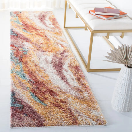 Safavieh Calista 2'-3" x 7'-0" Rug in Gold / Aqua