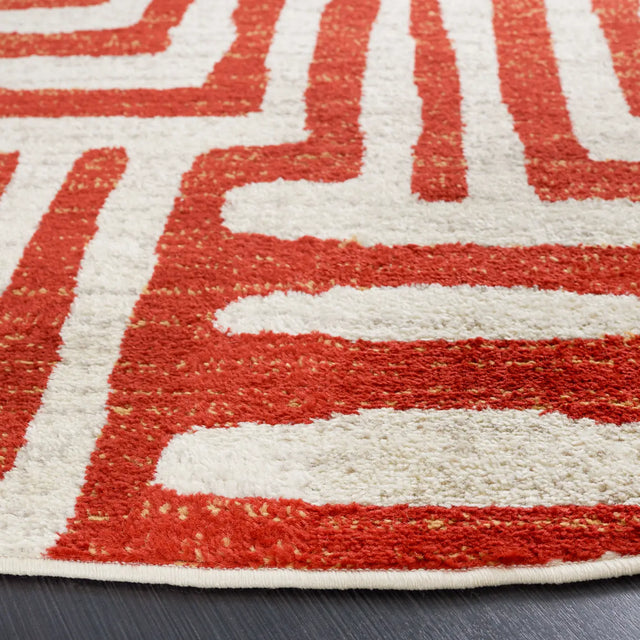 Safavieh Amsterdam 5'-1" x 5'-1" Rug in Ivory / Terracotta