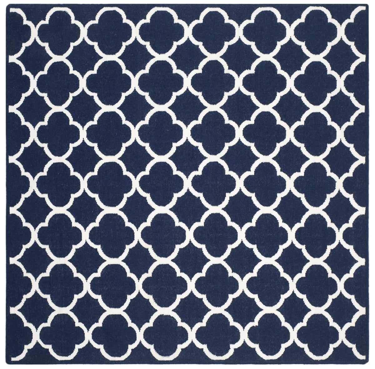 Safavieh Dhurries 7'-0" x 7'-0" Rug in Navy / Ivory