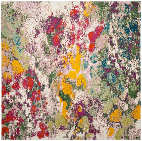 Safavieh Watercolor 6'-7" x 6'-7" Rug in Light Green / Rose