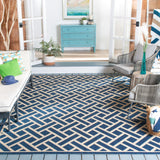 Safavieh Courtyard 6'-7" x 9'-6" Rug in Navy / Light Beige