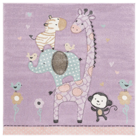 Safavieh Carousel Kids 100 5'-3" x 5'-3" Rug in Purple