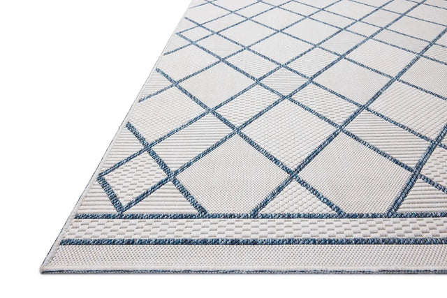 Loloi Easton ESN-08 Ivory / Denim Rug - rug corner