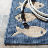 Safavieh Courtyard 4'-0" x 5'-7" Rug in Blue / Beige
