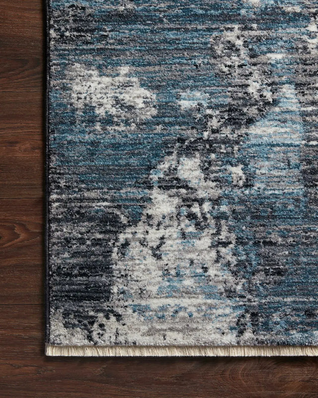 Loloi Samra Sam-05 Dove/Sky Rugs - corner on wood