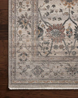 Loloi Lyra Lyr-04 Pebble/Multi Rug - corner on wood