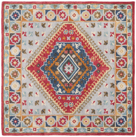 Safavieh Heritage 6'-0" x 6'-0" Rug in Grey / Red