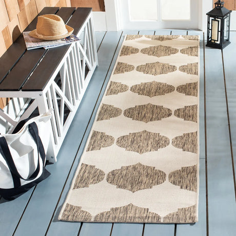 Safavieh Courtyard 2'-3" x 12'-0" Rug in Beige / Brown