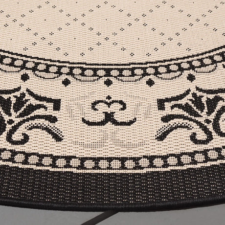 Safavieh Courtyard 5'-3" x 5'-3" Rug in Sand / Black
