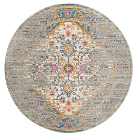 Safavieh Madison 6'-7" x 6'-7" Rug in Light Grey / Fuchsia