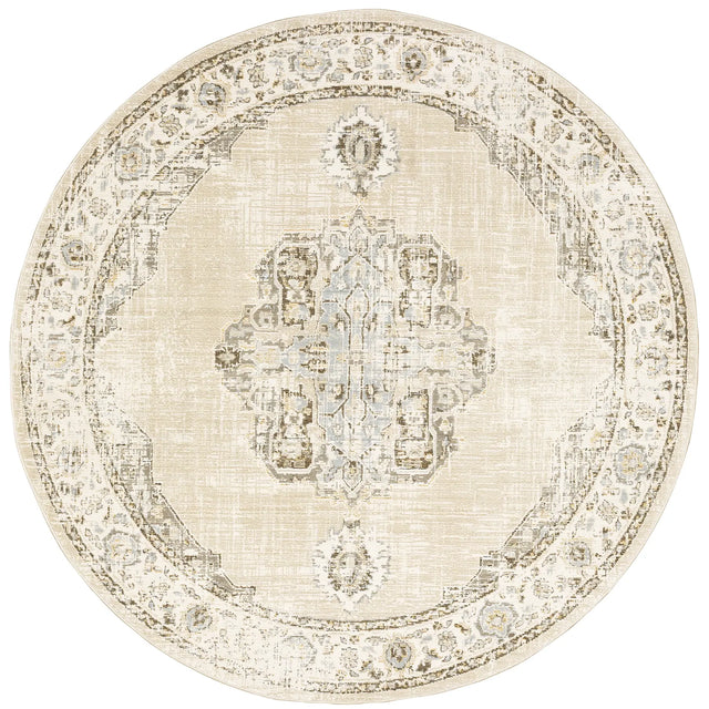 Oriental Weavers Sphinx Andorra 303D Beige / Ivory Rugs - round