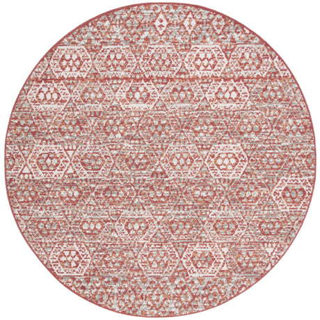 Safavieh Pyramid 6'-7" x 6'-7" Rug in Rust / Ivory Grey
