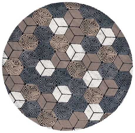 Safavieh Fifth Avenue 7'-0" x 7'-0" Rug in Ivory / Grey