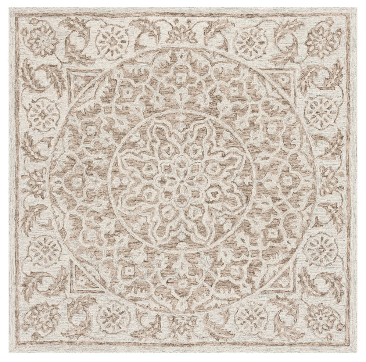 Safavieh Micro-Loop 6'-0" x 6'-0" Rug in Brown / Light Blue