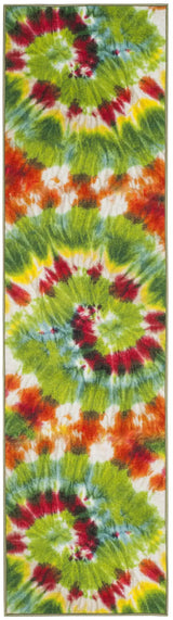 Safavieh Paint Brush 2'-2" x 8'-0" Rug in Green / Orange