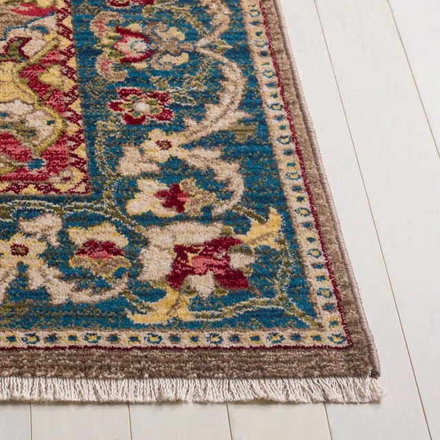 Safavieh Kashan 5'-1" x 7'-5" Rug in Taupe / Blue