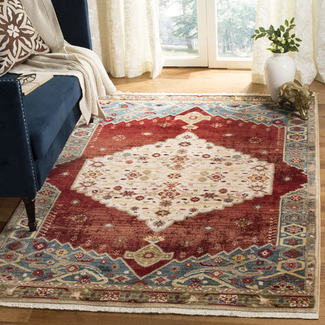 Safavieh Kashan 5'-1" x 7'-5" Rug in Ivory / Blue