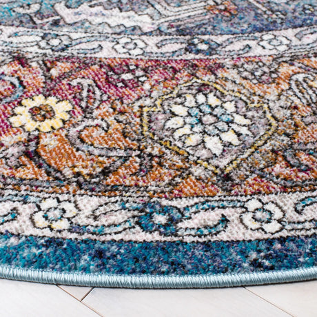 Safavieh Aria 6'-5" x 6'-5" Rug in Turquoise / Light Orange