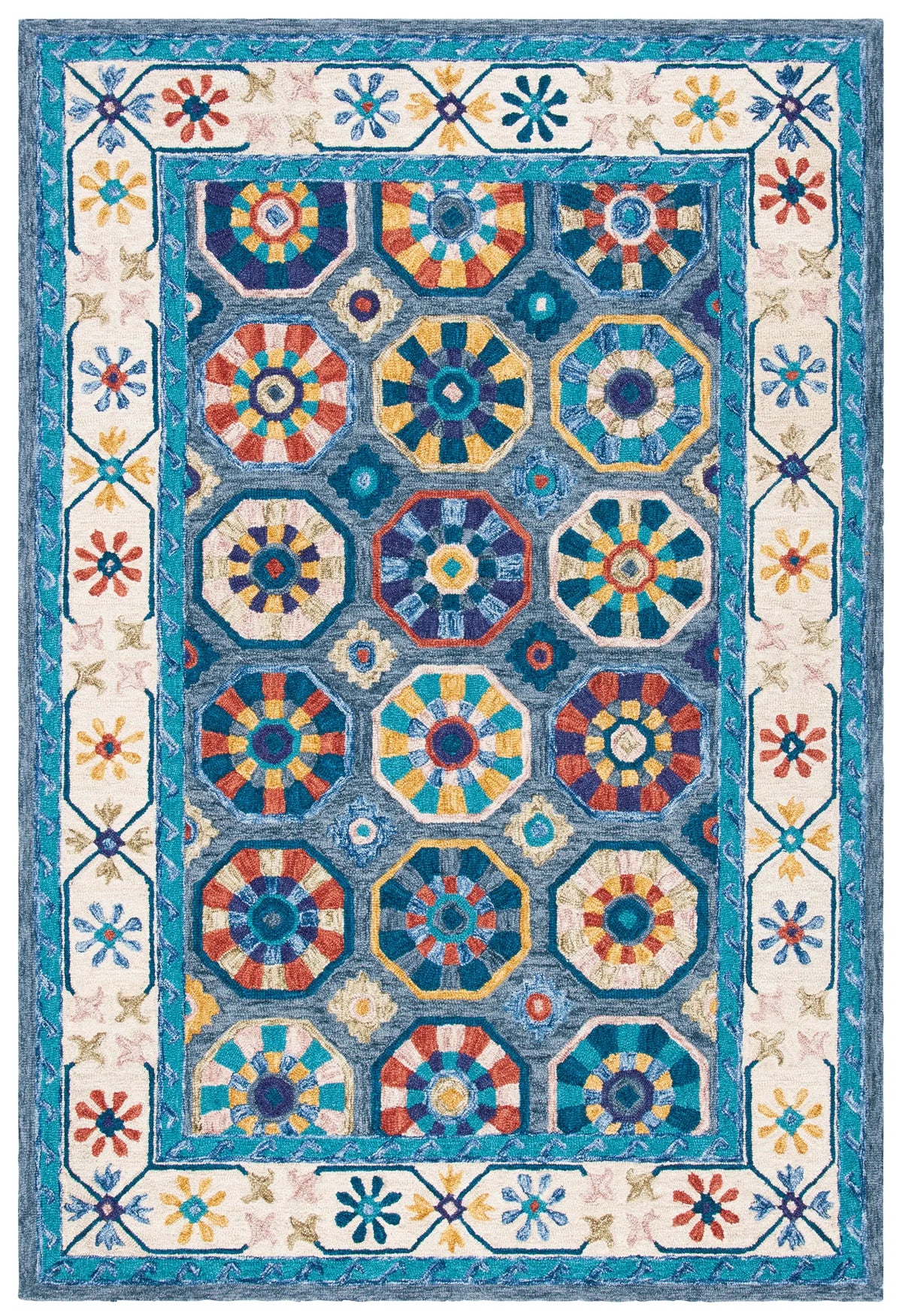 Safavieh Metro 4'-0" x 6'-0" Rug in Blue / Ivory