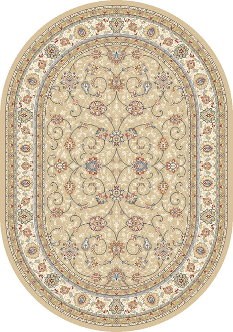 Dynamic Rugs Ancient Garden 57120 Lt Gold / Ivory Rugs - Oval