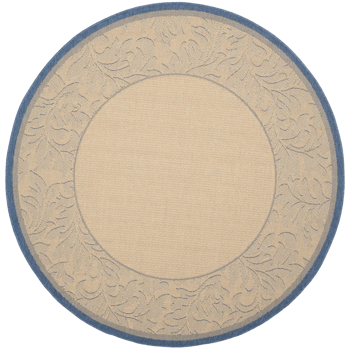 Safavieh Courtyard 6'-7" x 6'-7" Rug in Natural / Blue