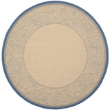 Safavieh Courtyard 6'-7" x 6'-7" Rug in Natural / Blue