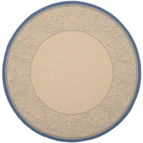 Safavieh Courtyard 6'-7" x 6'-7" Rug in Natural / Blue