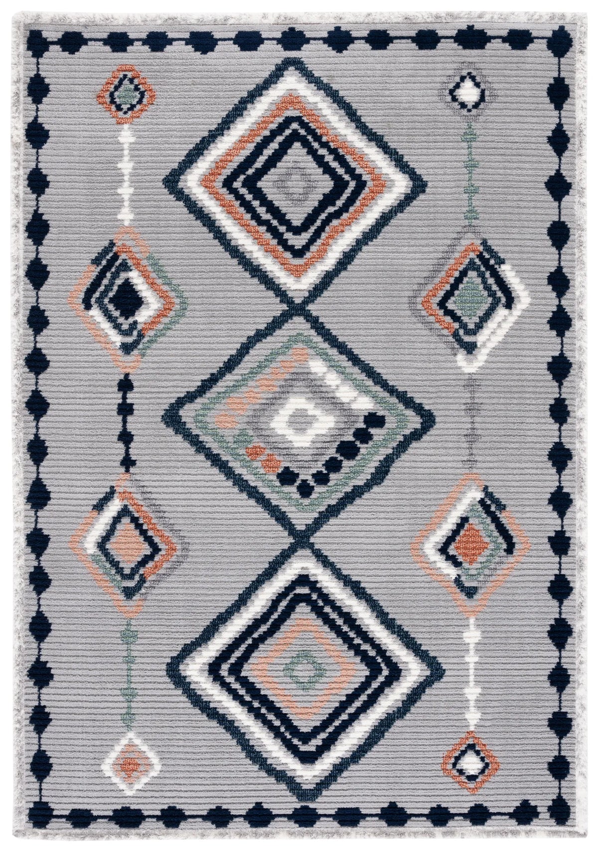 Safavieh Marrakesh 4'-0" x 6'-0" Rug in Grey / Blue Rust