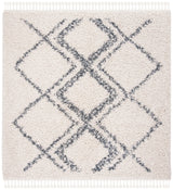 Safavieh Pro Lux Shag 400 6'-7" x 6'-7" Rug in Cream / Blue