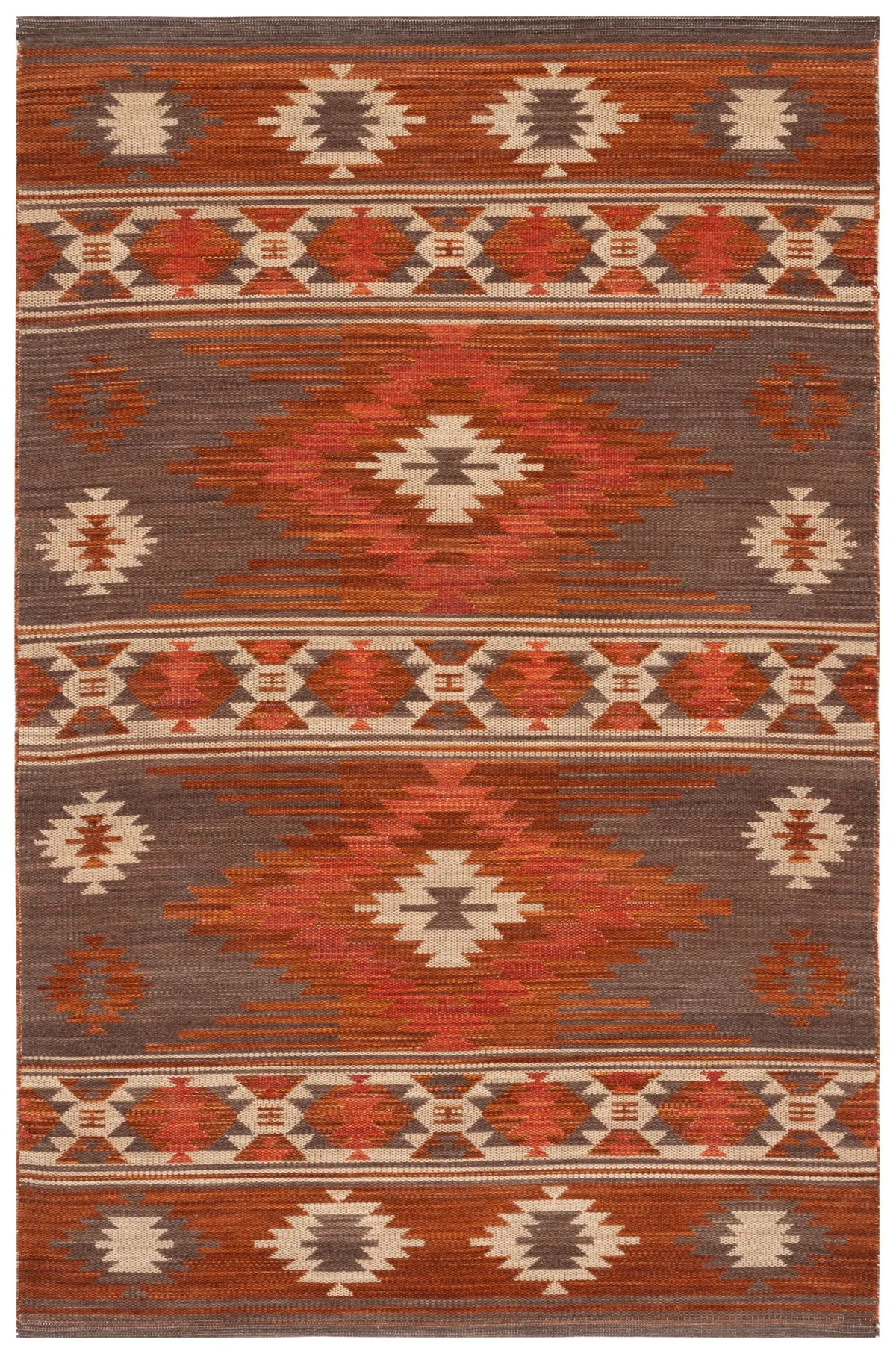 Safavieh Kilim 4'-0" x 6'-0" Rug in Brown / Dark Grey