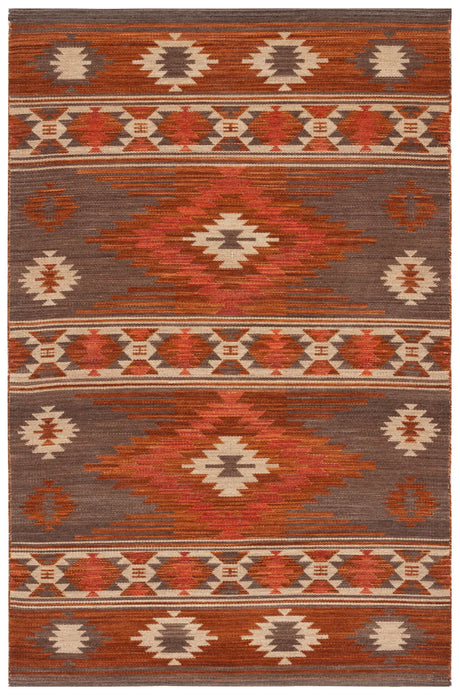Safavieh Kilim 4'-0" x 6'-0" Rug in Brown / Dark Grey
