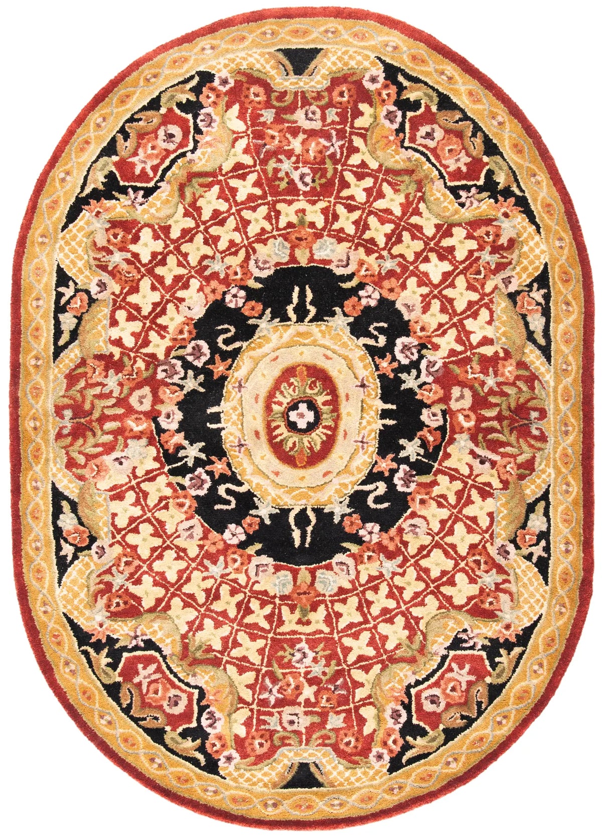 Safavieh Classic 4'-6" x 6'-6" Rug in Burgundy / Black