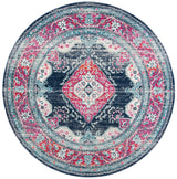 Safavieh Evoke 6'-7" x 6'-7" Rug in Navy / Fuchsia