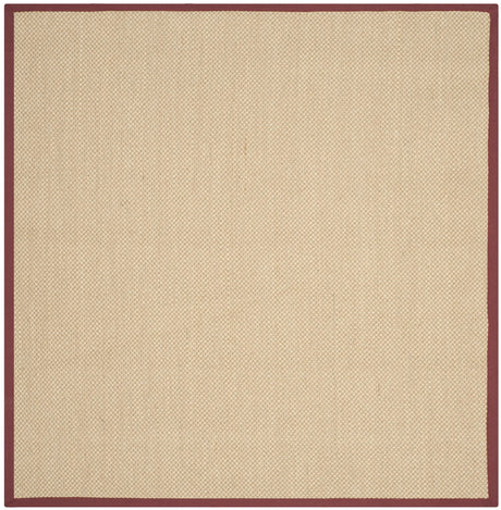 Safavieh Natural Fiber 6'-0" x 6'-0" Rug in Maize / Burgundy