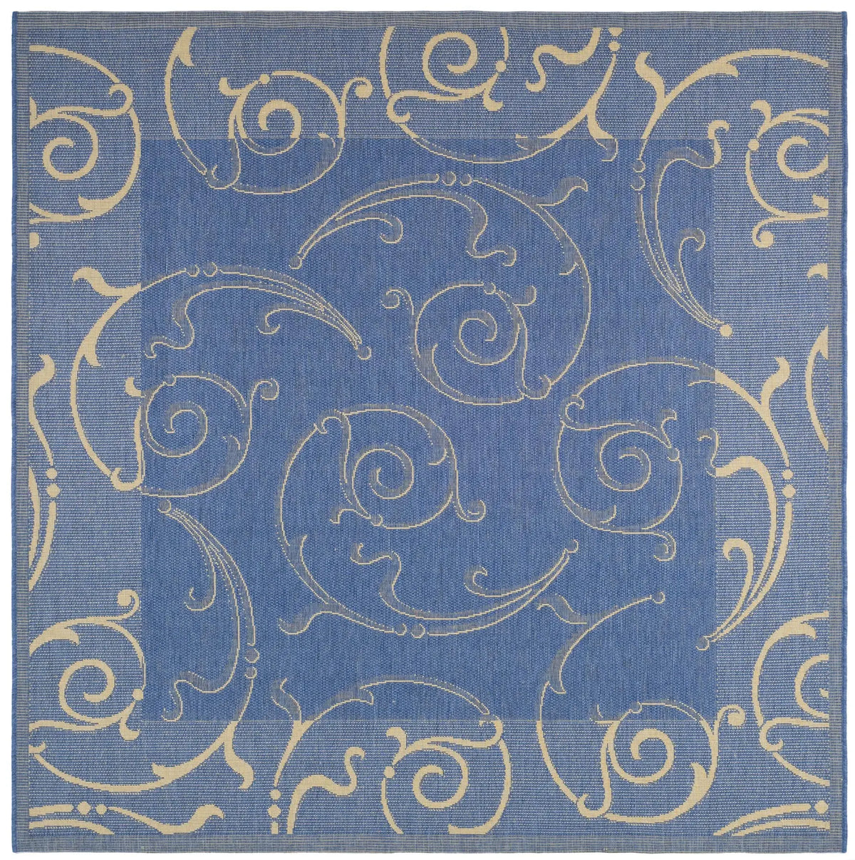 Safavieh Courtyard 6'-7" x 6'-7" Rug in Blue / Natural