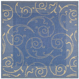 Safavieh Courtyard 6'-7" x 6'-7" Rug in Blue / Natural