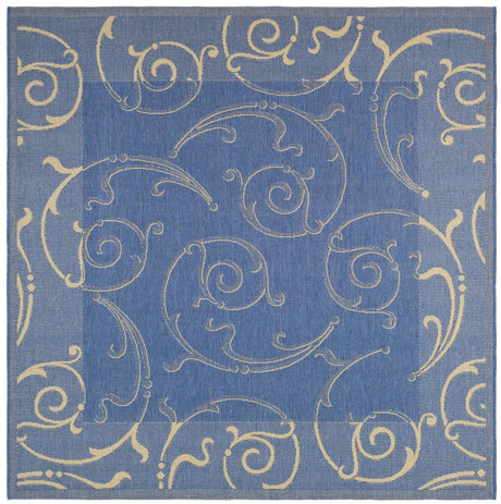 Safavieh Courtyard 6'-7" x 6'-7" Rug in Blue / Natural